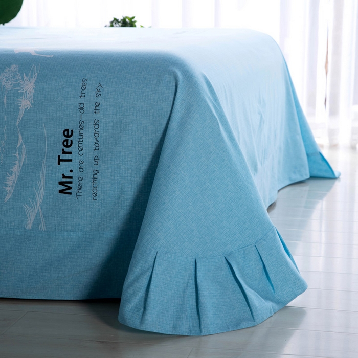 91家纺网 家纺一手货源 找家纺 缘舒家纺 2025新款全棉纯棉磨毛加厚四件套 漫森-蓝