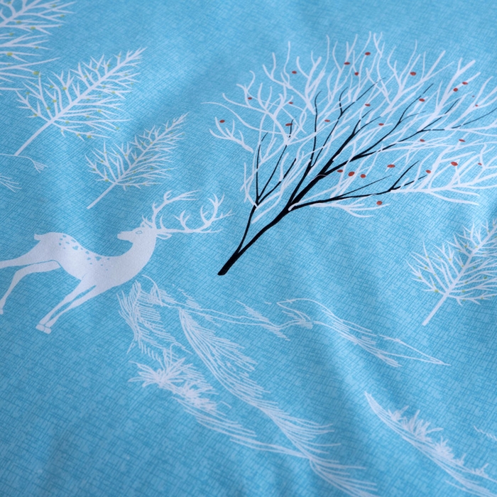 91家纺网 家纺一手货源 找家纺 缘舒家纺 2025新款全棉纯棉磨毛加厚四件套 漫森-蓝