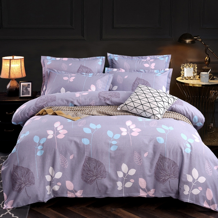 缘舒家纺 2025新款全棉纯棉磨毛加厚四件套 沁香花语-紫