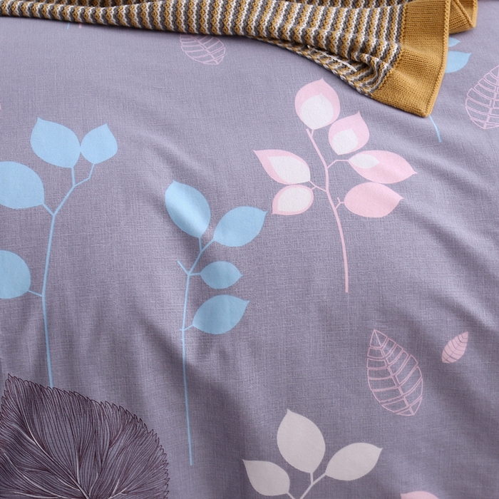 91家纺网 家纺一手货源 找家纺 缘舒家纺 2025新款全棉纯棉磨毛加厚四件套 沁香花语-紫