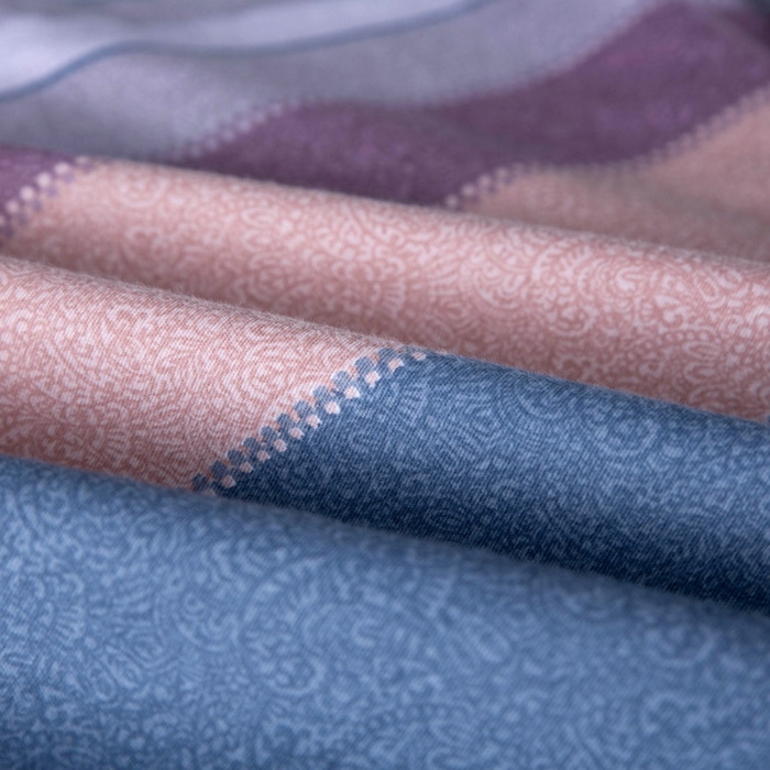 91家纺网 家纺一手货源 找家纺 缘舒家纺 2025新款全棉纯棉磨毛加厚四件套 倾城时光-蓝