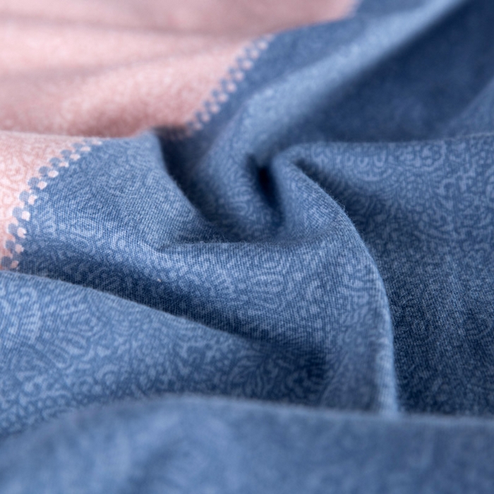 91家纺网 家纺一手货源 找家纺 缘舒家纺 2025新款全棉纯棉磨毛加厚四件套 倾城时光-蓝