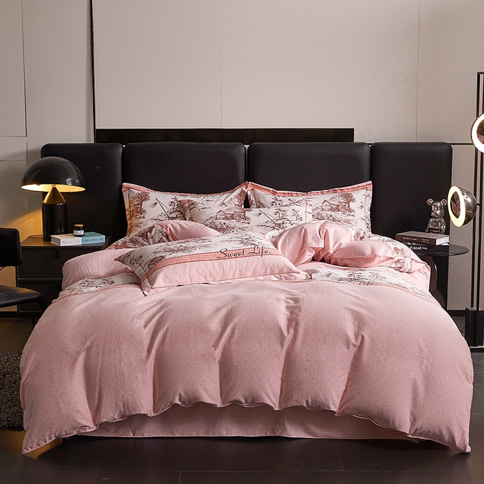 缘舒家纺 2025新款全棉纯棉磨毛加厚四件套 爱莎