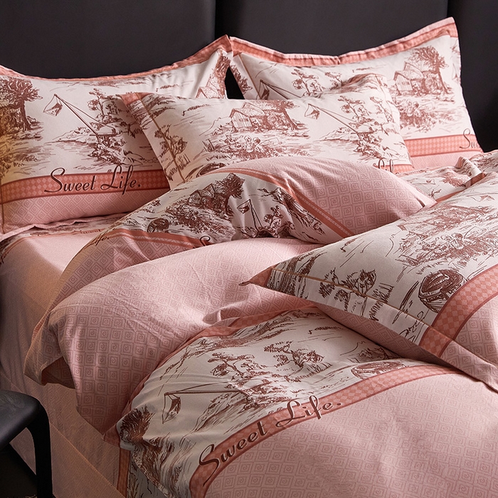 91家纺网 家纺一手货源 找家纺 缘舒家纺 2025新款全棉纯棉磨毛加厚四件套 爱莎