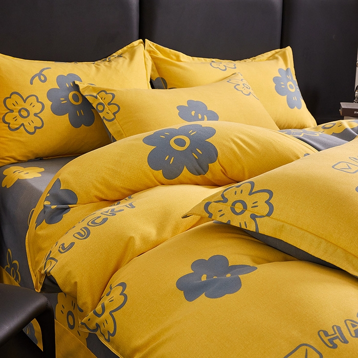 91家纺网 家纺一手货源 找家纺 缘舒家纺 2025新款全棉纯棉磨毛加厚四件套 花语之恋