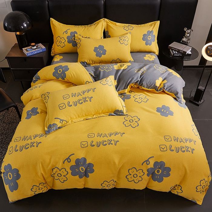 91家纺网 家纺一手货源 找家纺 缘舒家纺 2025新款全棉纯棉磨毛加厚四件套 花语之恋