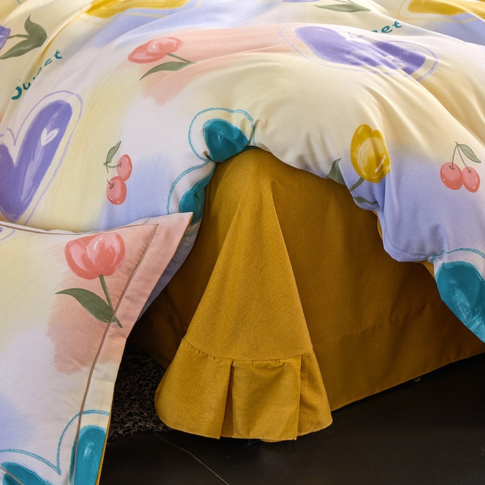 91家纺网 家纺一手货源 找家纺 缘舒家纺 2025新款全棉纯棉磨毛加厚四件套 怦然心动