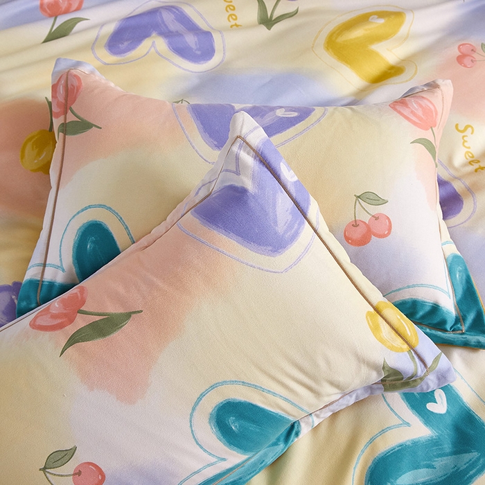 91家纺网 家纺一手货源 找家纺 缘舒家纺 2025新款全棉纯棉磨毛加厚四件套 怦然心动