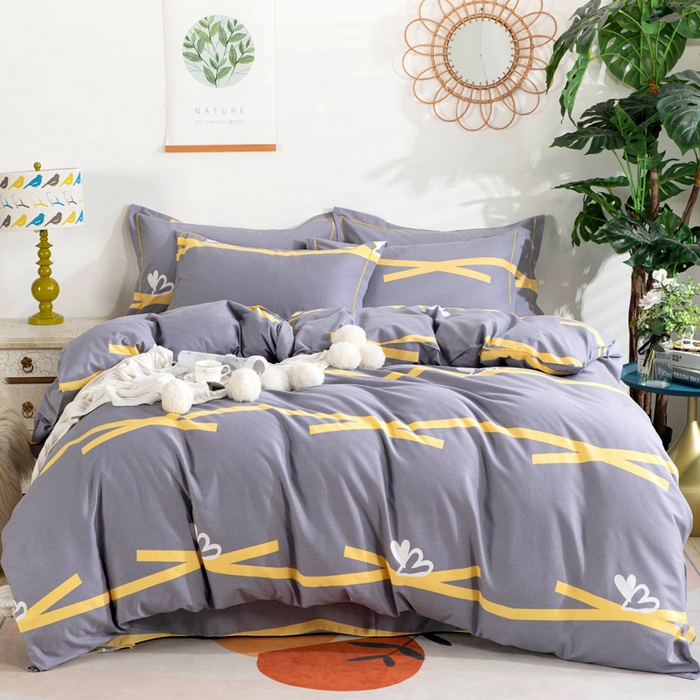 91家纺网 家纺一手货源 找家纺 缘舒家纺 2025新款全棉纯棉加厚磨毛被套单件--单被套 甜心-灰