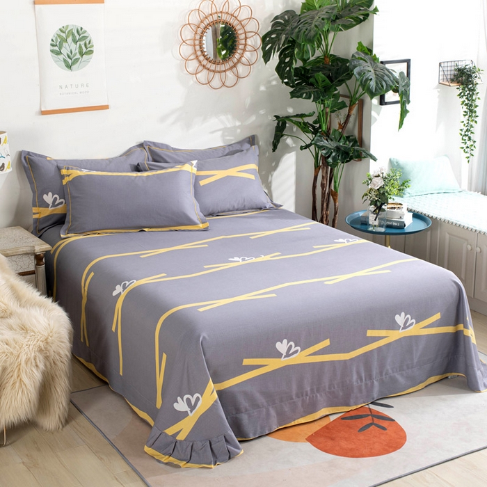 91家纺网 家纺一手货源 找家纺 缘舒家纺 2025新款全棉纯棉加厚磨毛被套单件--单被套 甜心-灰