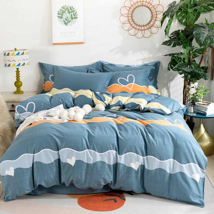 91家纺网 家纺一手货源 找家纺 缘舒家纺 2025新款全棉纯棉加厚磨毛被套单件--单被套 心意-灰