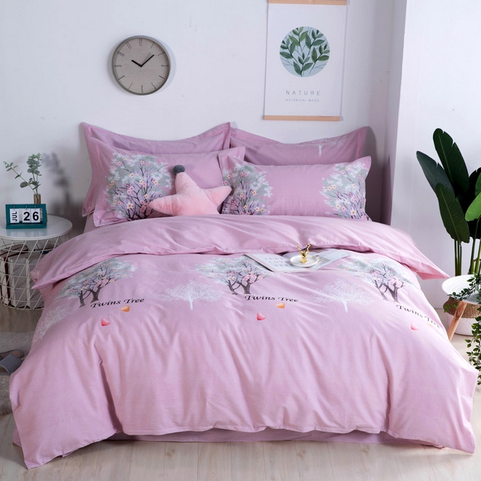 91家纺网 家纺一手货源 找家纺 缘舒家纺 2025新款全棉纯棉加厚磨毛被套单件--单被套 昕薇-粉