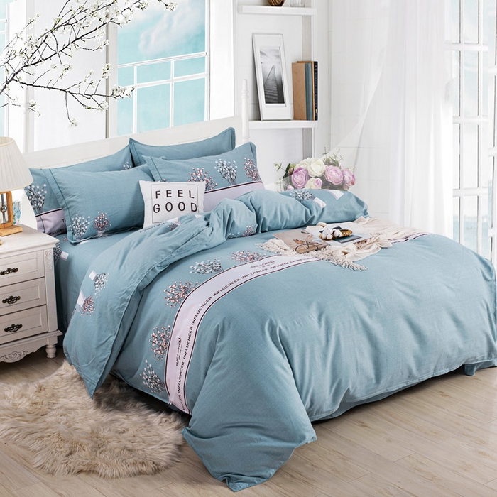 缘舒家纺 2025新款全棉纯棉加厚磨毛被套单件--单被套 爱如初见（灰）