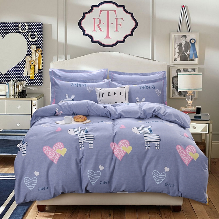 91家纺网 家纺一手货源 找家纺 缘舒家纺 2025新款全棉纯棉加厚磨毛被套单件--单被套 斑马-灰