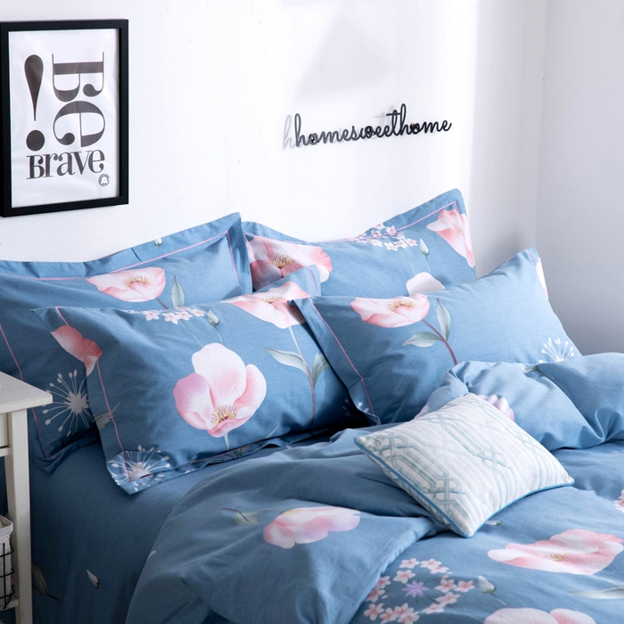 91家纺网 家纺一手货源 找家纺 缘舒家纺 2025新款全棉纯棉加厚磨毛被套单件--单被套 彼岸炫美-蓝