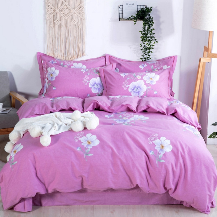 91家纺网 家纺一手货源 找家纺 缘舒家纺 2025新款全棉纯棉加厚磨毛被套单件--单被套 春暖花开-红