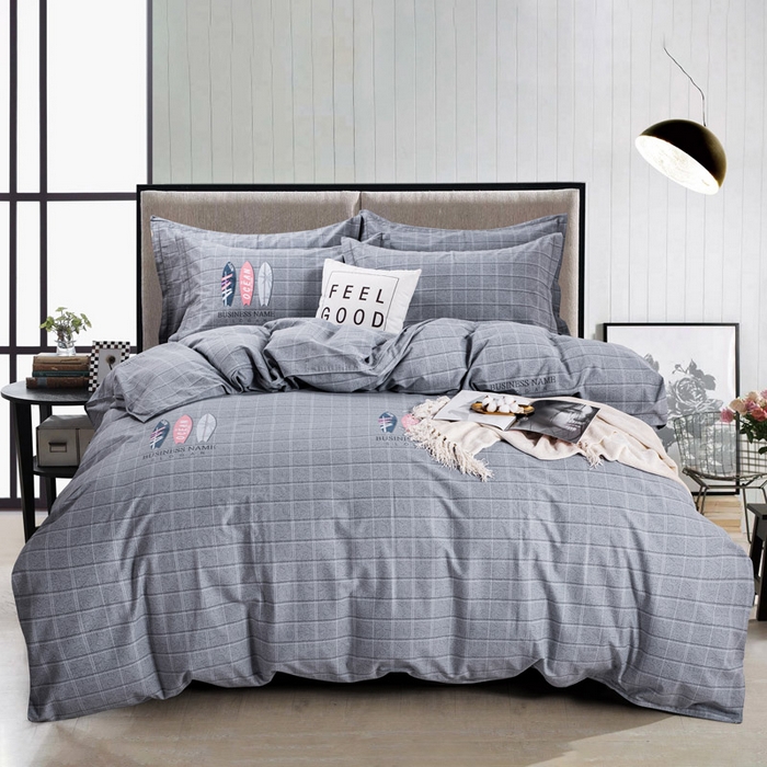 91家纺网 家纺一手货源 找家纺 缘舒家纺 2025新款全棉纯棉加厚磨毛被套单件--单被套 丛林秘境（灰）