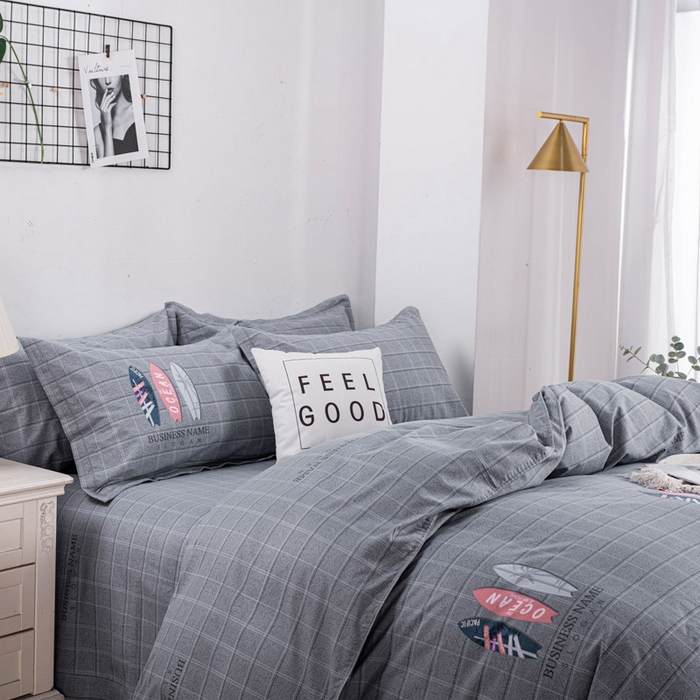 91家纺网 家纺一手货源 找家纺 缘舒家纺 2025新款全棉纯棉加厚磨毛被套单件--单被套 丛林秘境（灰）