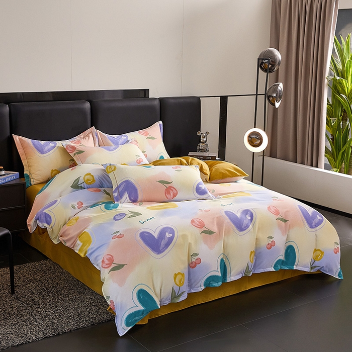 91家纺网 家纺一手货源 找家纺 缘舒家纺 2025新款全棉纯棉加厚磨毛被套单件--单被套 怦然心动