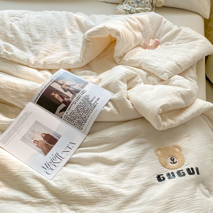 91家纺网 家纺一手货源 找家纺 （总）盛凡家纺 2026新款A类全棉双层纱夏被空调被大豆被纯色春秋被子被芯夏凉被