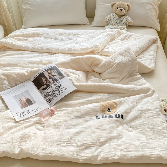 91家纺网 家纺一手货源 找家纺 （总）盛凡家纺 2026新款A类全棉双层纱夏被空调被大豆被纯色春秋被子被芯夏凉被