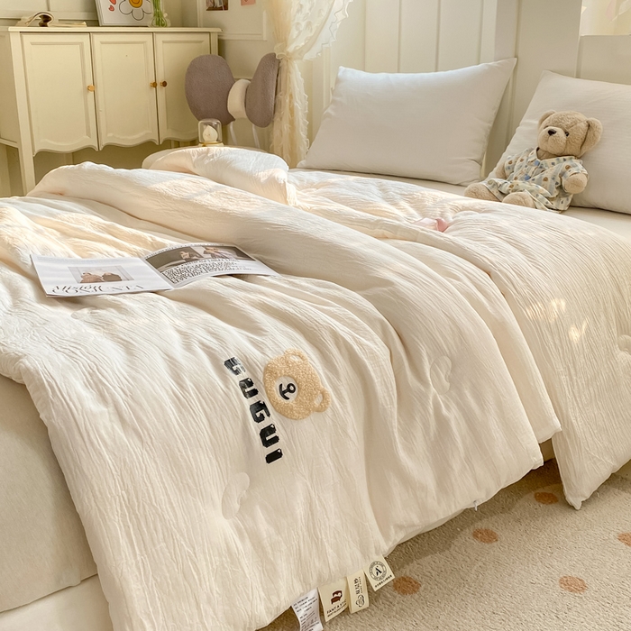 91家纺网 家纺一手货源 找家纺 （总）盛凡家纺 2026新款A类全棉双层纱夏被空调被大豆被纯色春秋被子被芯夏凉被