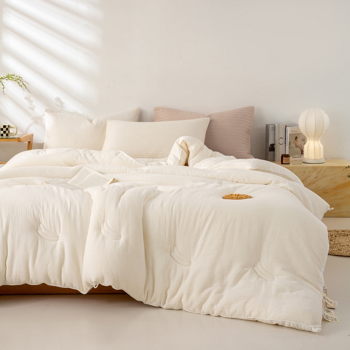 91家纺网 家纺一手货源 找家纺 （总）盛凡家纺 2026新款A类全棉双层纱大豆被四季款被子被芯冬被