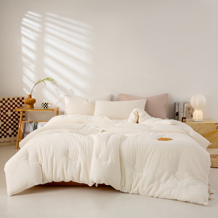 91家纺网 家纺一手货源 找家纺 （总）盛凡家纺 2026新款A类全棉双层纱大豆被四季款被子被芯冬被