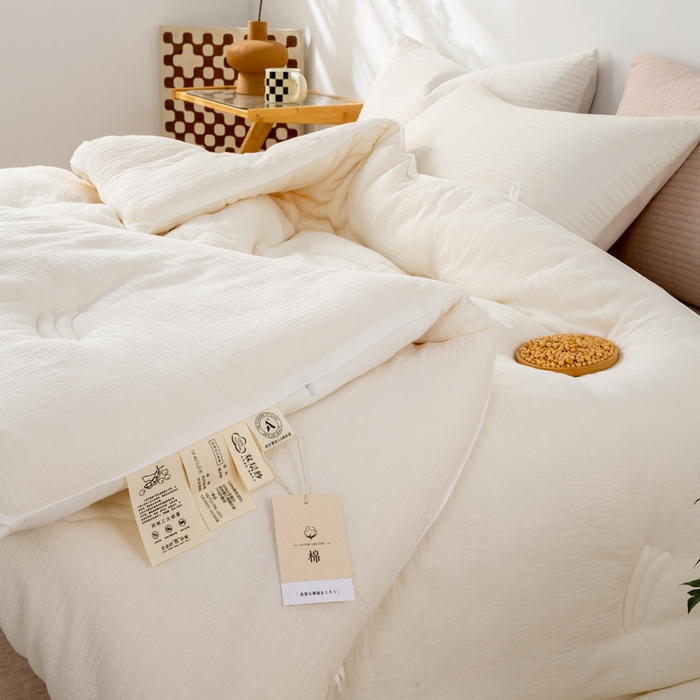 91家纺网 家纺一手货源 找家纺 （总）盛凡家纺 2026新款A类全棉双层纱大豆被四季款被子被芯冬被