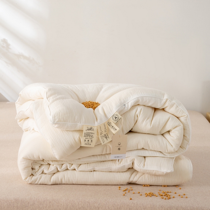 91家纺网 家纺一手货源 找家纺 （总）盛凡家纺 2026新款A类全棉双层纱大豆被四季款被子被芯冬被