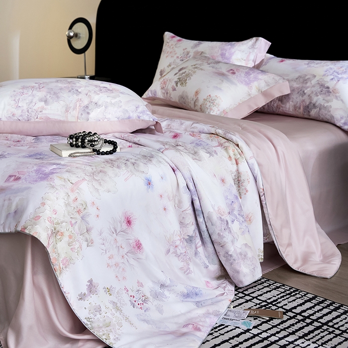 91家纺网 家纺一手货源 找家纺 （总）慕梵家居 2026春夏新款100%莱赛尔天丝夏被空调被夏凉被四件套