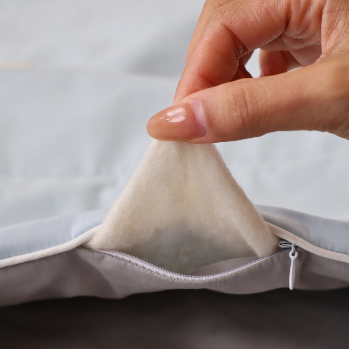 91家纺网 家纺一手货源 找家纺 盛凡家纺 2026新款A类133*72里外全棉100%棉花夏被四件套夏凉被空调被子被芯 花青兰+幻影灰