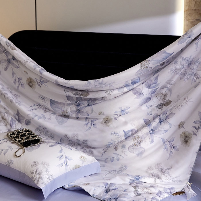 91家纺网 家纺一手货源 找家纺 慕梵家居 2026春夏新款100%莱赛尔天丝夏被空调被夏凉被四件套 春溢然