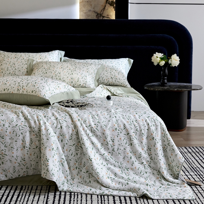 91家纺网 家纺一手货源 找家纺 慕梵家居 2026春夏新款100%莱赛尔天丝夏被空调被夏凉被四件套 赫扬