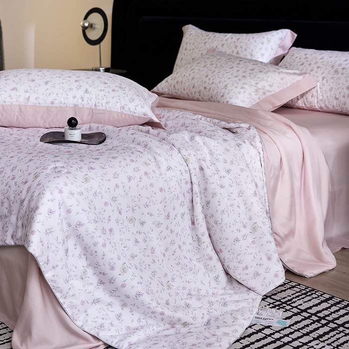 慕梵家居 2026春夏新款100%莱赛尔天丝夏被空调被夏凉被四件套 花絮蔓