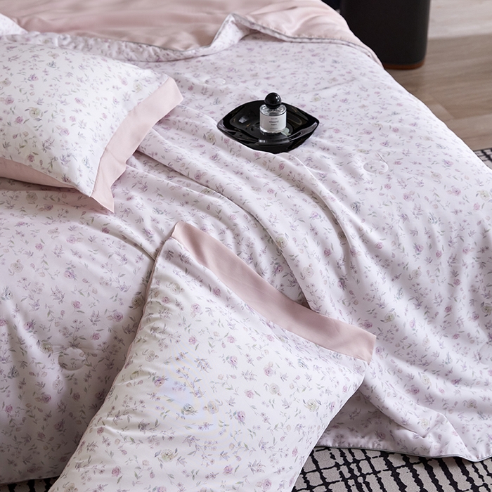 91家纺网 家纺一手货源 找家纺 慕梵家居 2026春夏新款100%莱赛尔天丝夏被空调被夏凉被四件套 花絮蔓