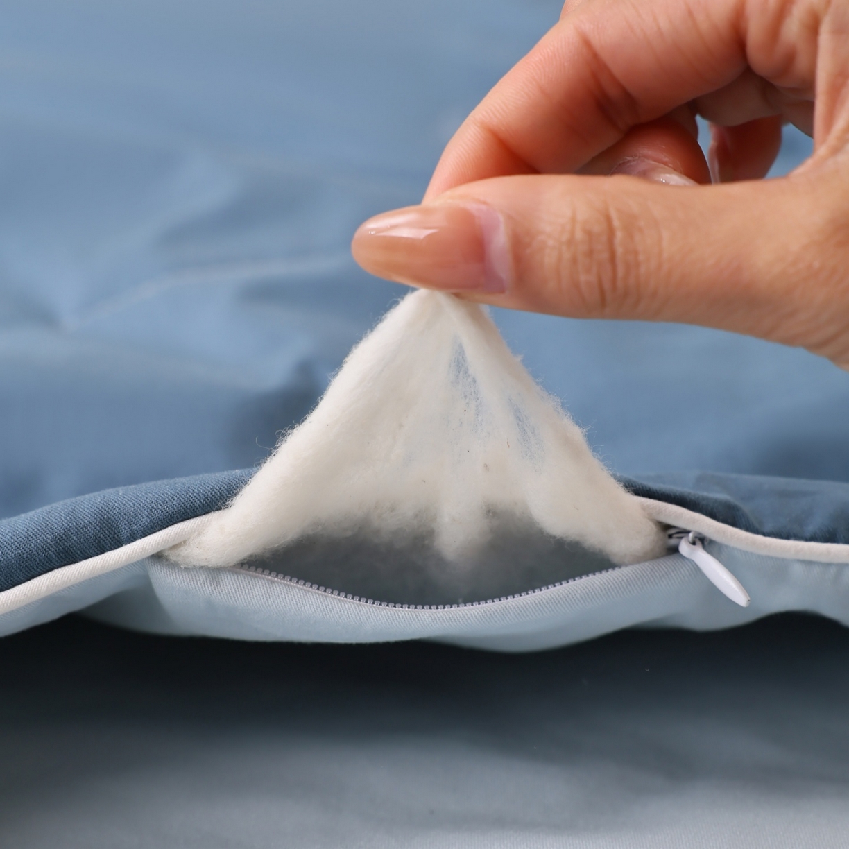 91家纺网 家纺一手货源 找家纺 盛凡家纺 2026新款A类133*72里外全棉100%棉花夏被四件套夏凉被空调被子被芯 深睡蓝