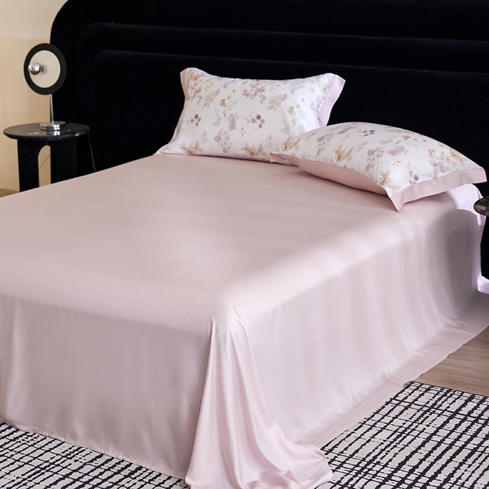 91家纺网 家纺一手货源 找家纺 慕梵家居 2026春夏新款100%莱赛尔天丝夏被空调被夏凉被四件套 花颜外