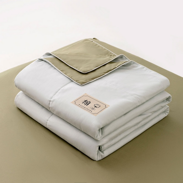 91家纺网 家纺一手货源 找家纺 盛凡家纺 2026新款A类133*72里外全棉100%棉花夏被四件套夏凉被空调被子被芯 水绿+松石绿