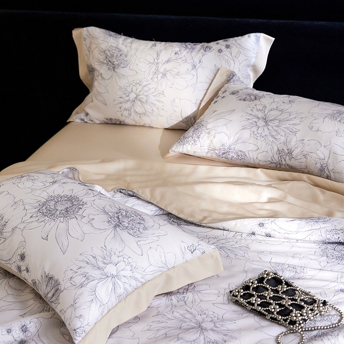 91家纺网 家纺一手货源 找家纺 慕梵家居 2026春夏新款100%莱赛尔天丝夏被空调被夏凉被四件套 卉颜