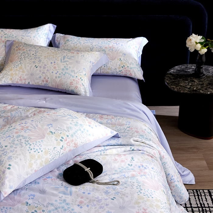 91家纺网 家纺一手货源 找家纺 慕梵家居 2026春夏新款100%莱赛尔天丝夏被空调被夏凉被四件套 沐初