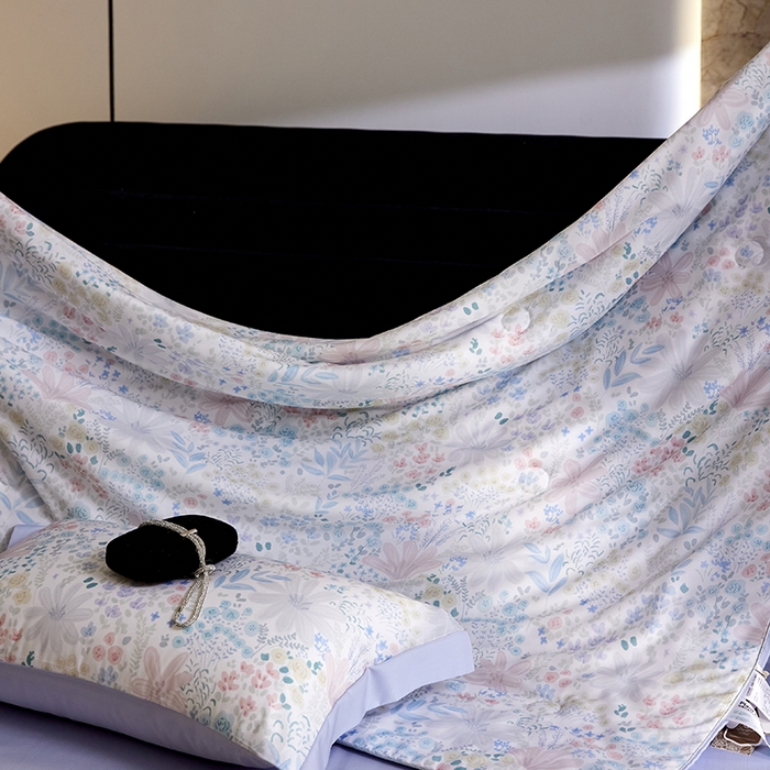 91家纺网 家纺一手货源 找家纺 慕梵家居 2026春夏新款100%莱赛尔天丝夏被空调被夏凉被四件套 沐初