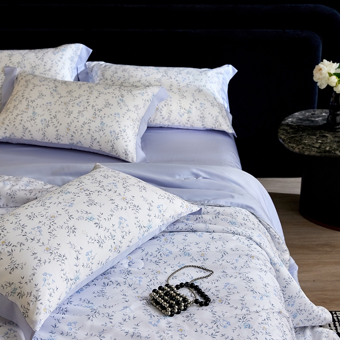 91家纺网 家纺一手货源 找家纺 慕梵家居 2026春夏新款100%莱赛尔天丝夏被空调被夏凉被四件套 清枝雅絮