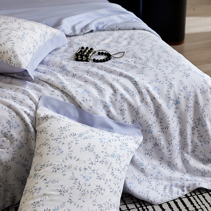 91家纺网 家纺一手货源 找家纺 慕梵家居 2026春夏新款100%莱赛尔天丝夏被空调被夏凉被四件套 清枝雅絮