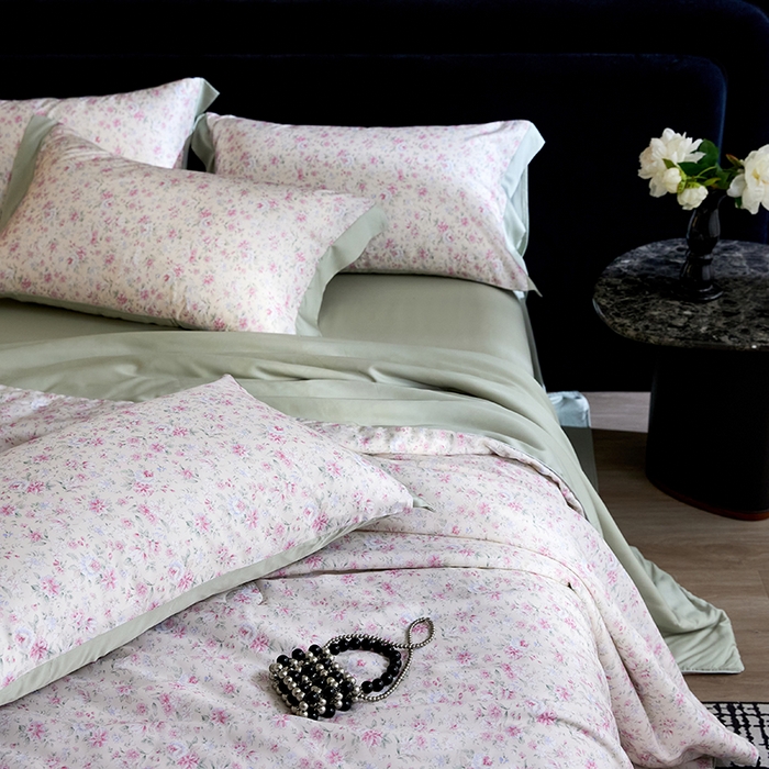 91家纺网 家纺一手货源 找家纺 慕梵家居 2026春夏新款100%莱赛尔天丝夏被空调被夏凉被四件套 诗序