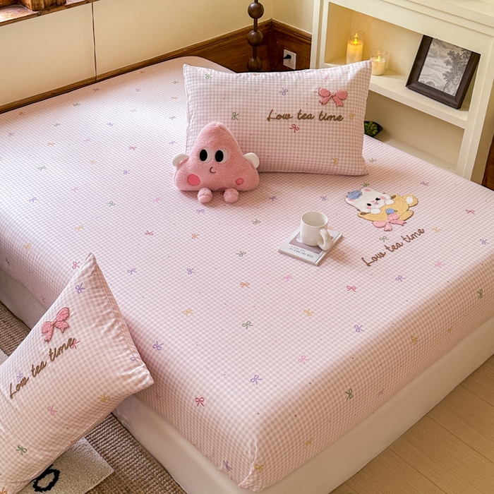 91家纺网 家纺一手货源 找家纺 （总）欣宜家纺 2026新款13070全棉纯棉印花绣花卡通床垫保护套罩单床笠床笠单件单品床笠