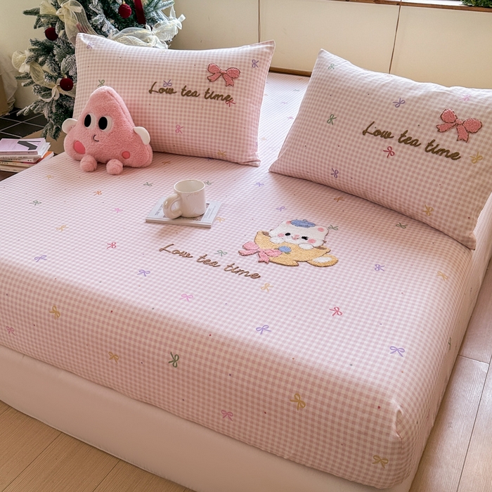 91家纺网 家纺一手货源 找家纺 （总）欣宜家纺 2026新款13070全棉纯棉印花绣花卡通床垫保护套罩单床笠床笠单件单品床笠