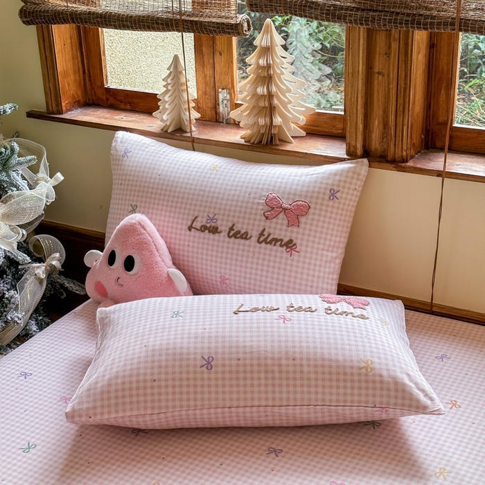 91家纺网 家纺一手货源 找家纺 欣宜家纺 2026新款13070全棉纯棉印花绣花卡通床垫保护套罩单床笠床笠单件单品床笠 曲奇粉