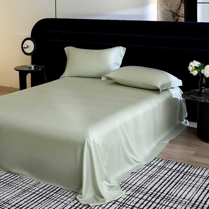 91家纺网 家纺一手货源 找家纺 慕梵家居 2026春夏新款100%莱赛尔天丝夏被空调被夏凉被四件套 悠然绿