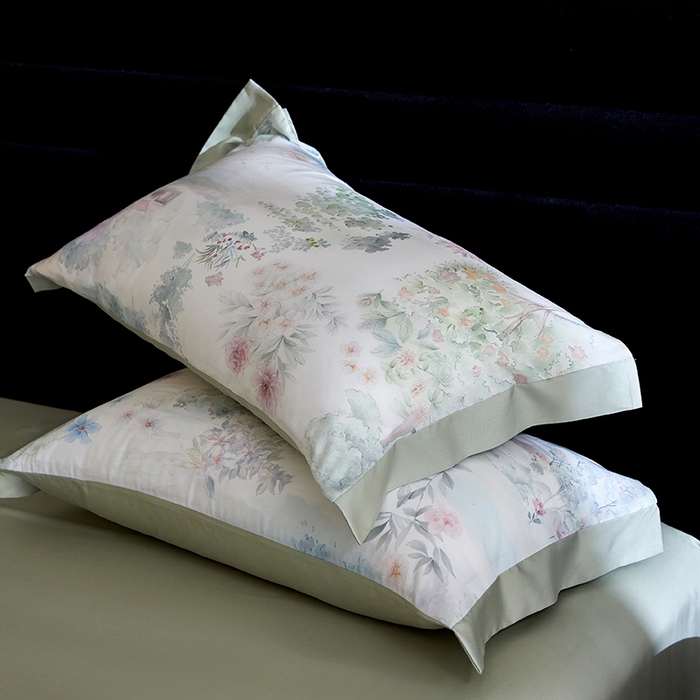 91家纺网 家纺一手货源 找家纺 慕梵家居 2026春夏新款100%莱赛尔天丝夏被空调被夏凉被四件套 早春的树-绿